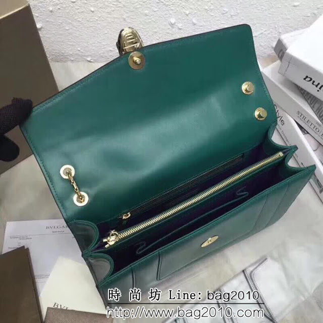 BVLGARI寶格麗 升級版牛皮 時尚百搭 單肩斜挎包 祖母綠 35106 FYD1150